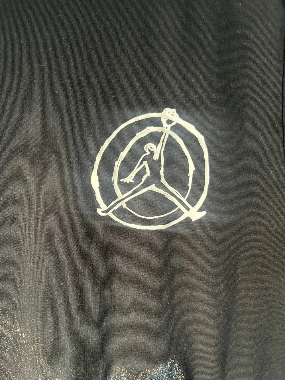 Jordan Black Short Sleeve T-Shirt with White Paint Splatter